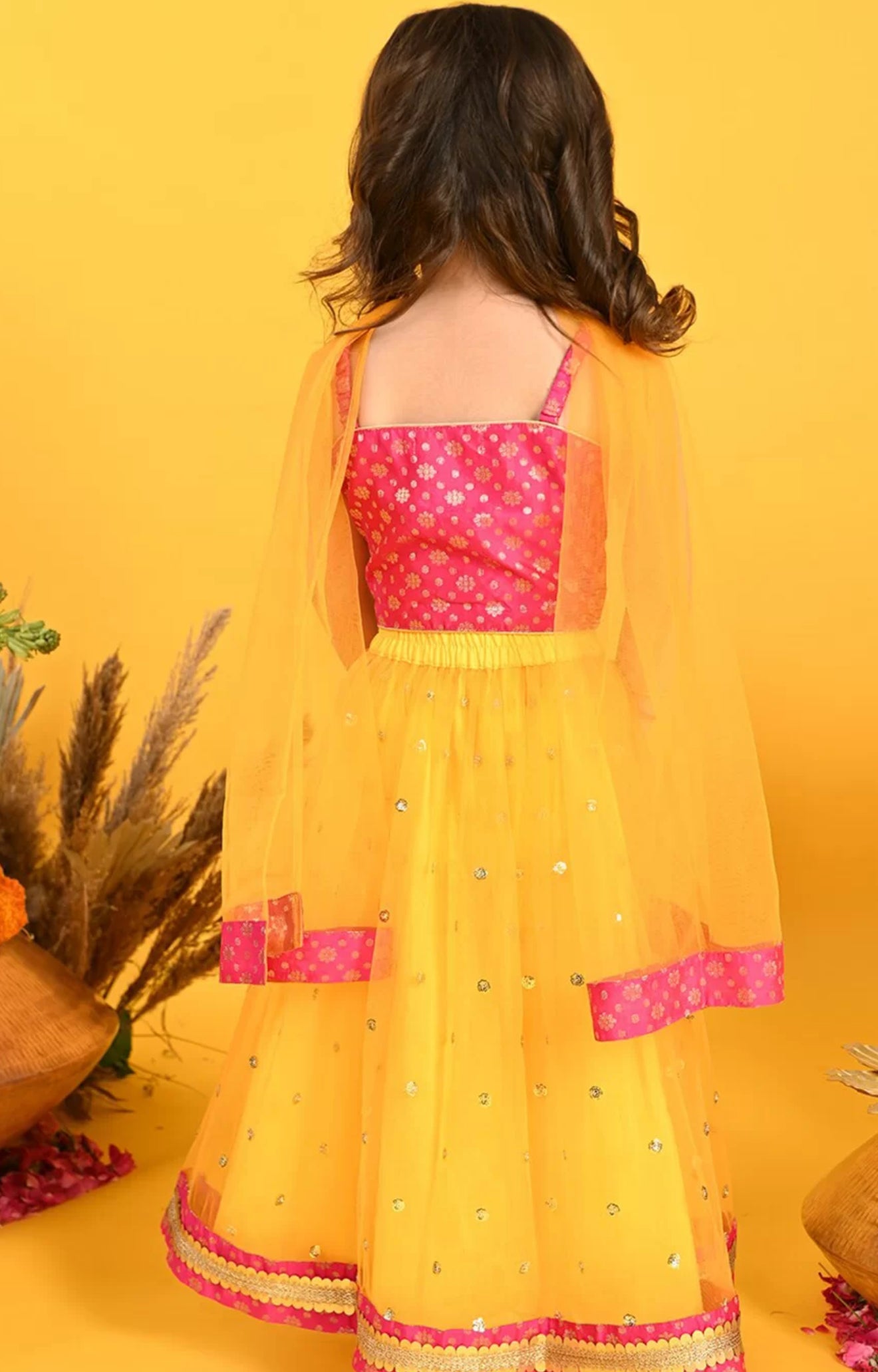Girls Sequinned Embellished Ready to Wear Lehanga Choli Set