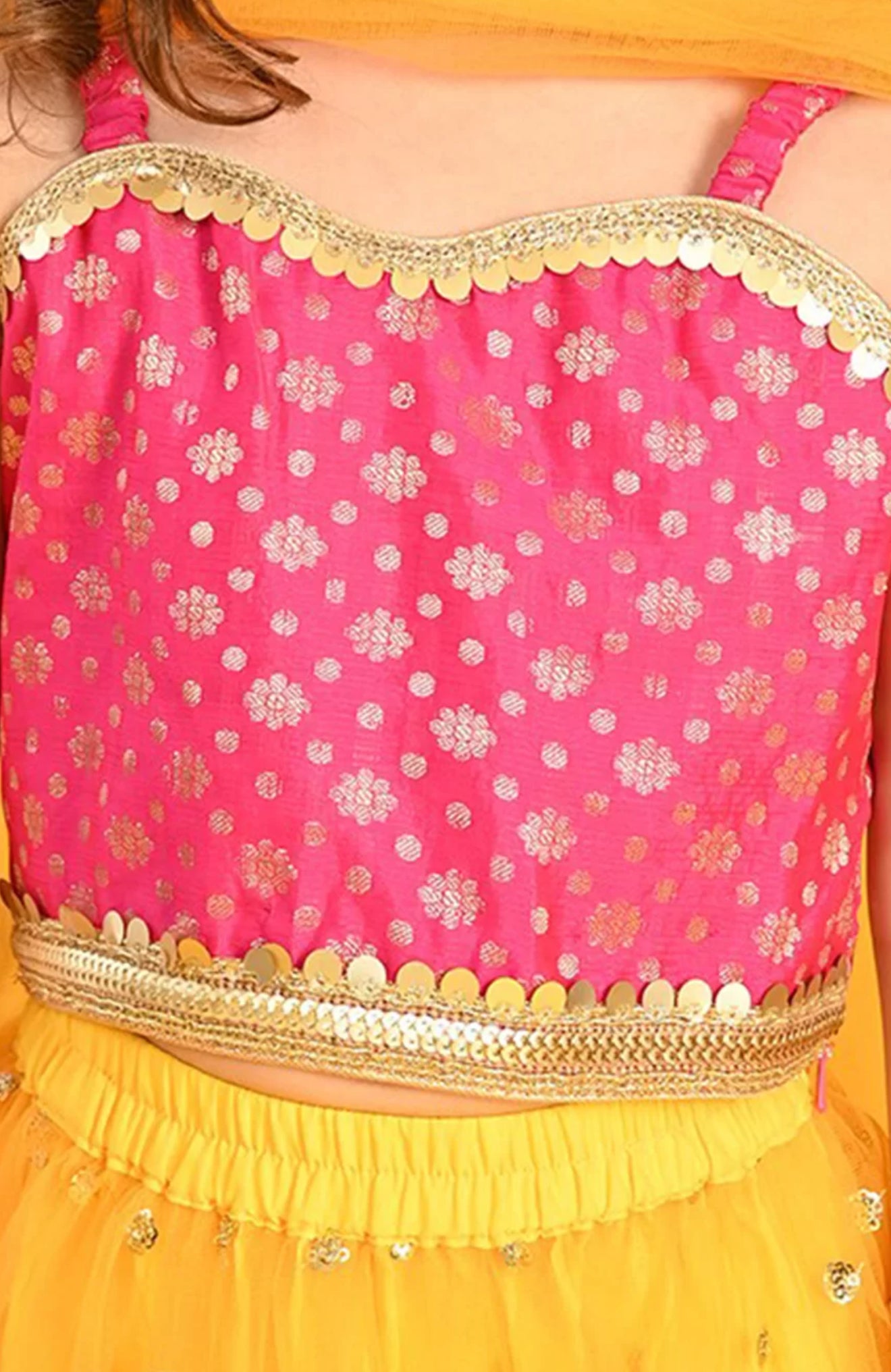 Girls Sequinned Embellished Ready to Wear Lehanga Choli Set
