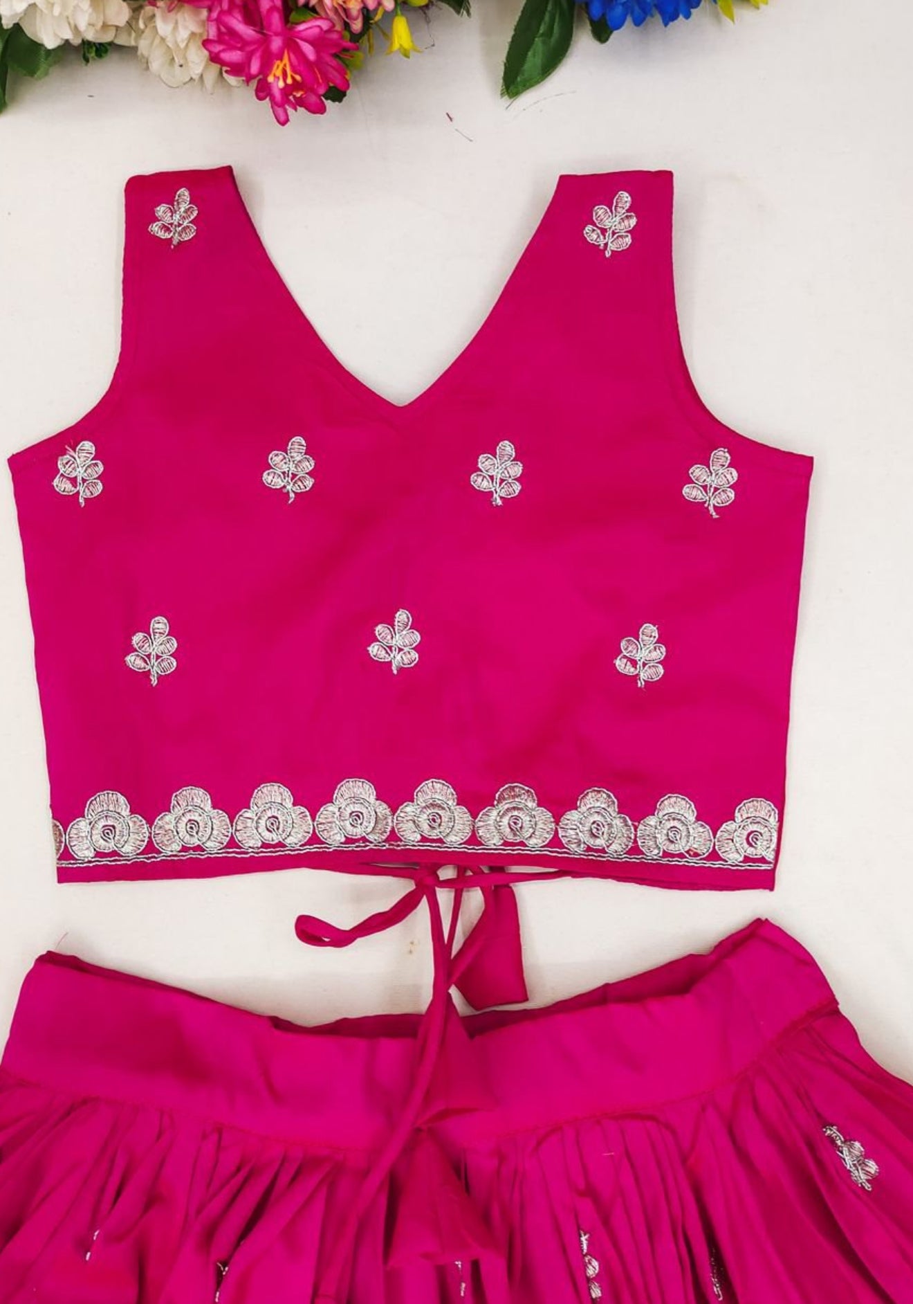 Girls Ready to Wear Silk Lehanga Set