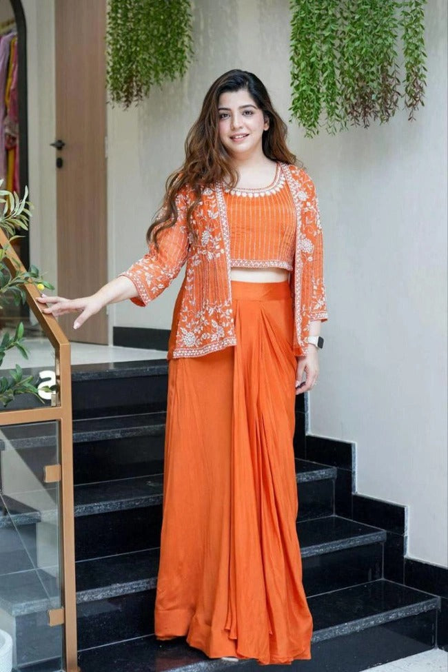 Chinon Party Wear Indo Western Dress