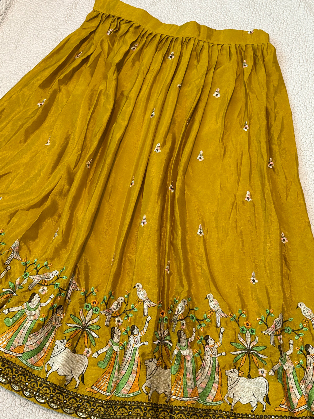 Women Heavy Embroidered Sequence Worked Chinon Lehanga Choli Set