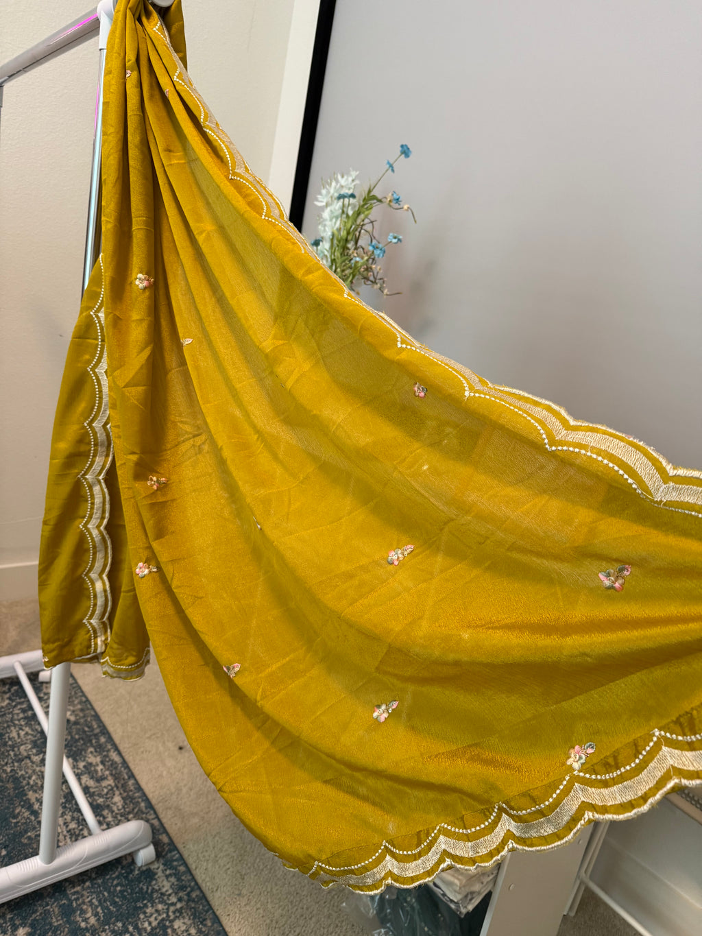 Women Heavy Embroidered Sequence Worked Chinon Lehanga Choli Set