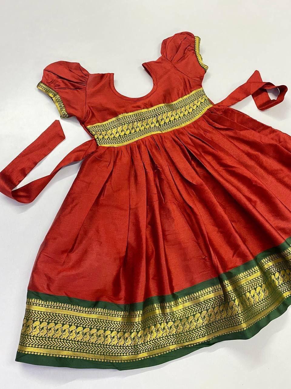 Zari Weaving Cotton Silk Frock