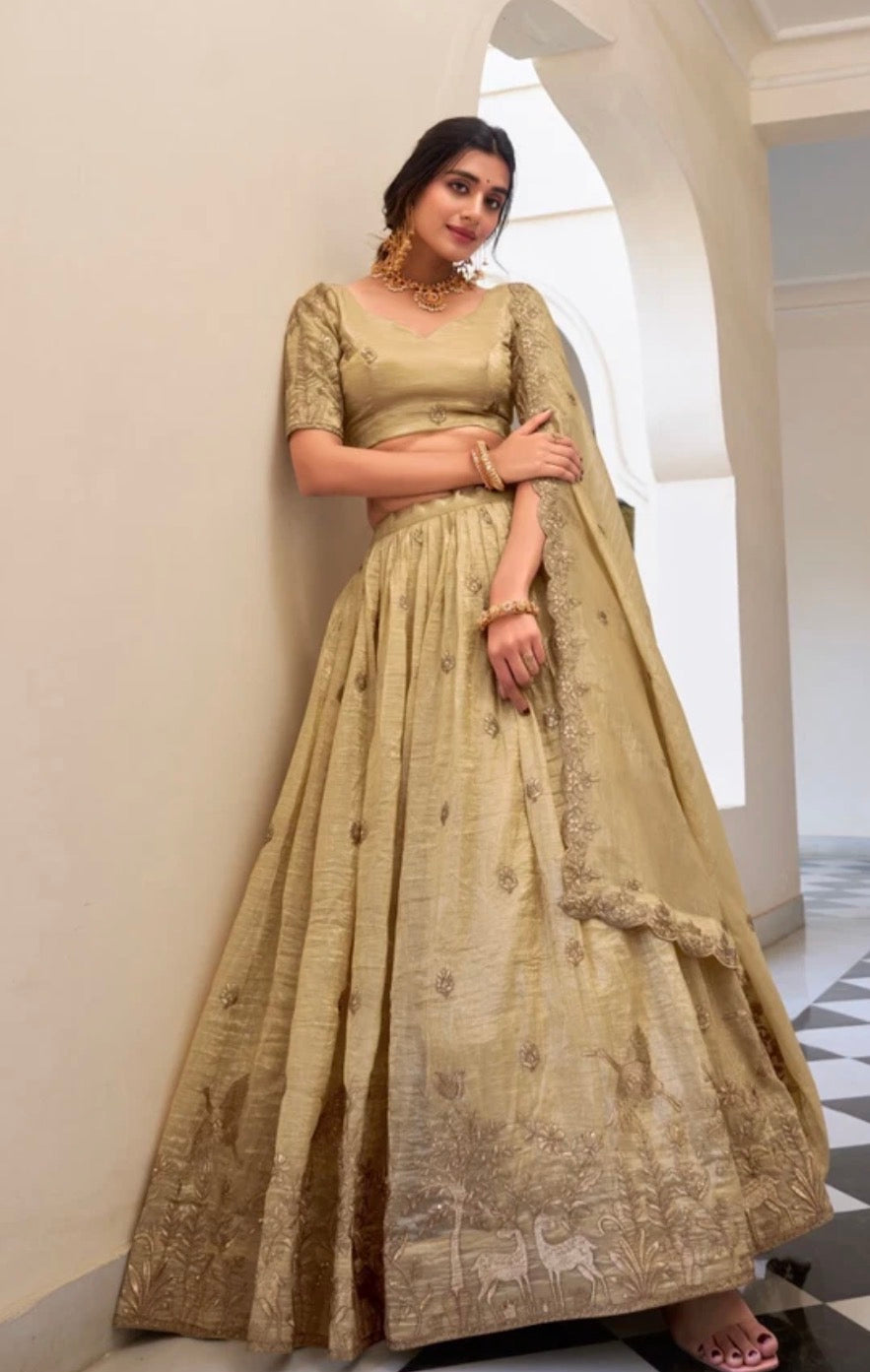 Crushed Silk Designer Lehanga Choli