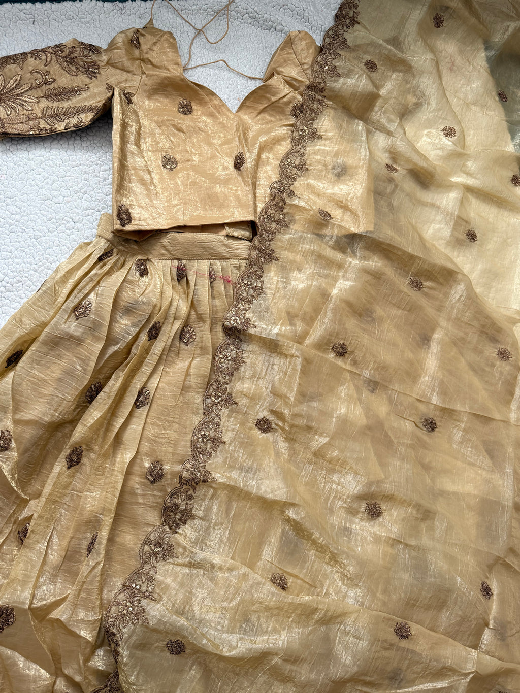 Crushed Silk Designer Lehanga Choli