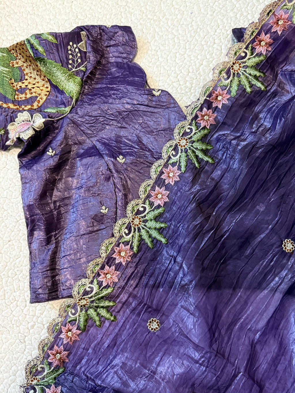 Crushed Silk Designer Lehanga Choli