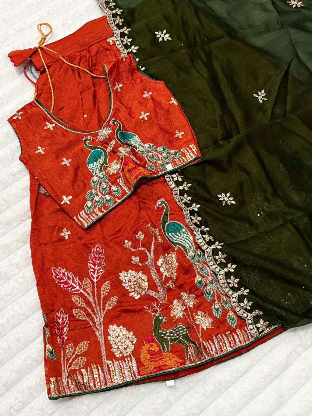 Girls Festive Wear Silk Lehenga Set
