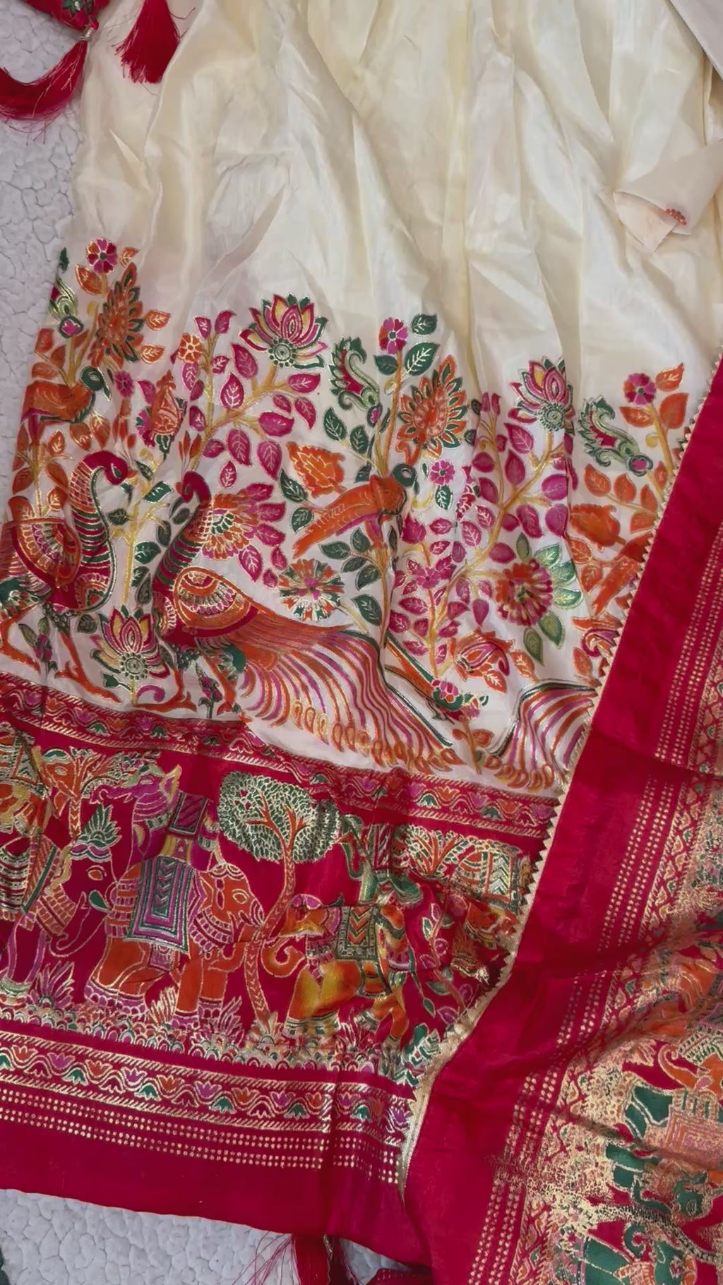 Kalamkari Printed Foil Work Lehanga Choli Set