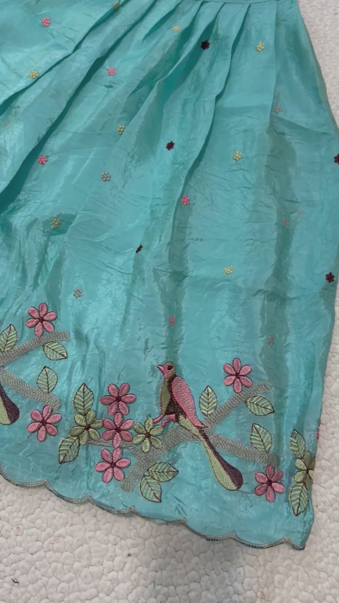 Girls Silk Embroidered Lehanga Choli Set