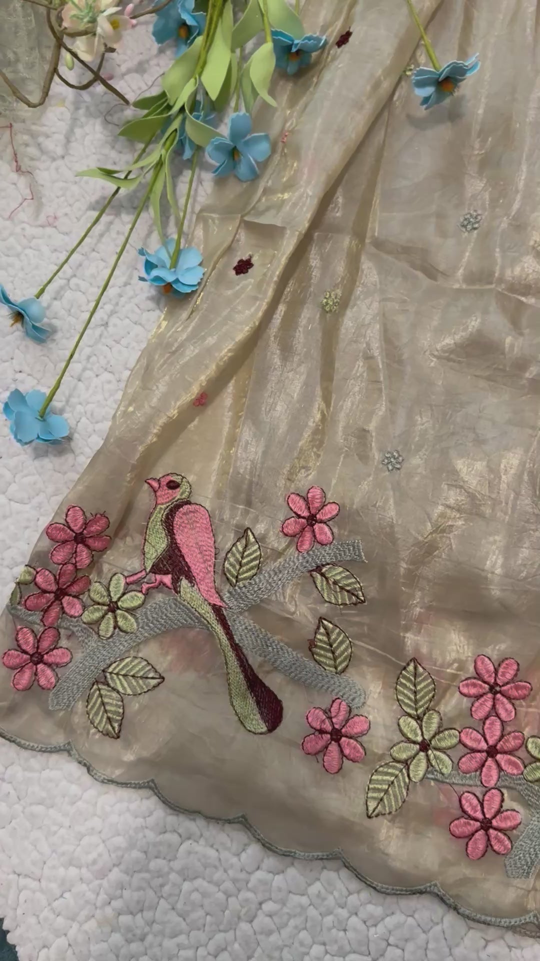 Girls Silk Embroidered Lehanga Choli Set