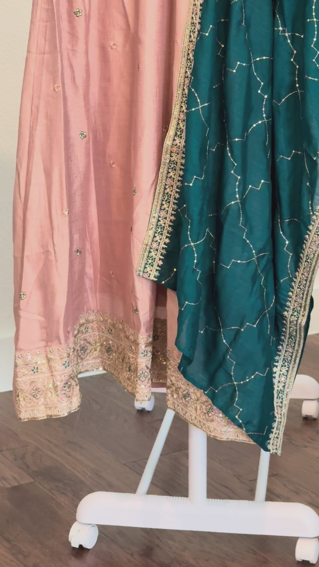 Women Pleated Ethnic Motifs Embroidered Anarkali Kurtha with Trousers and Dupatta