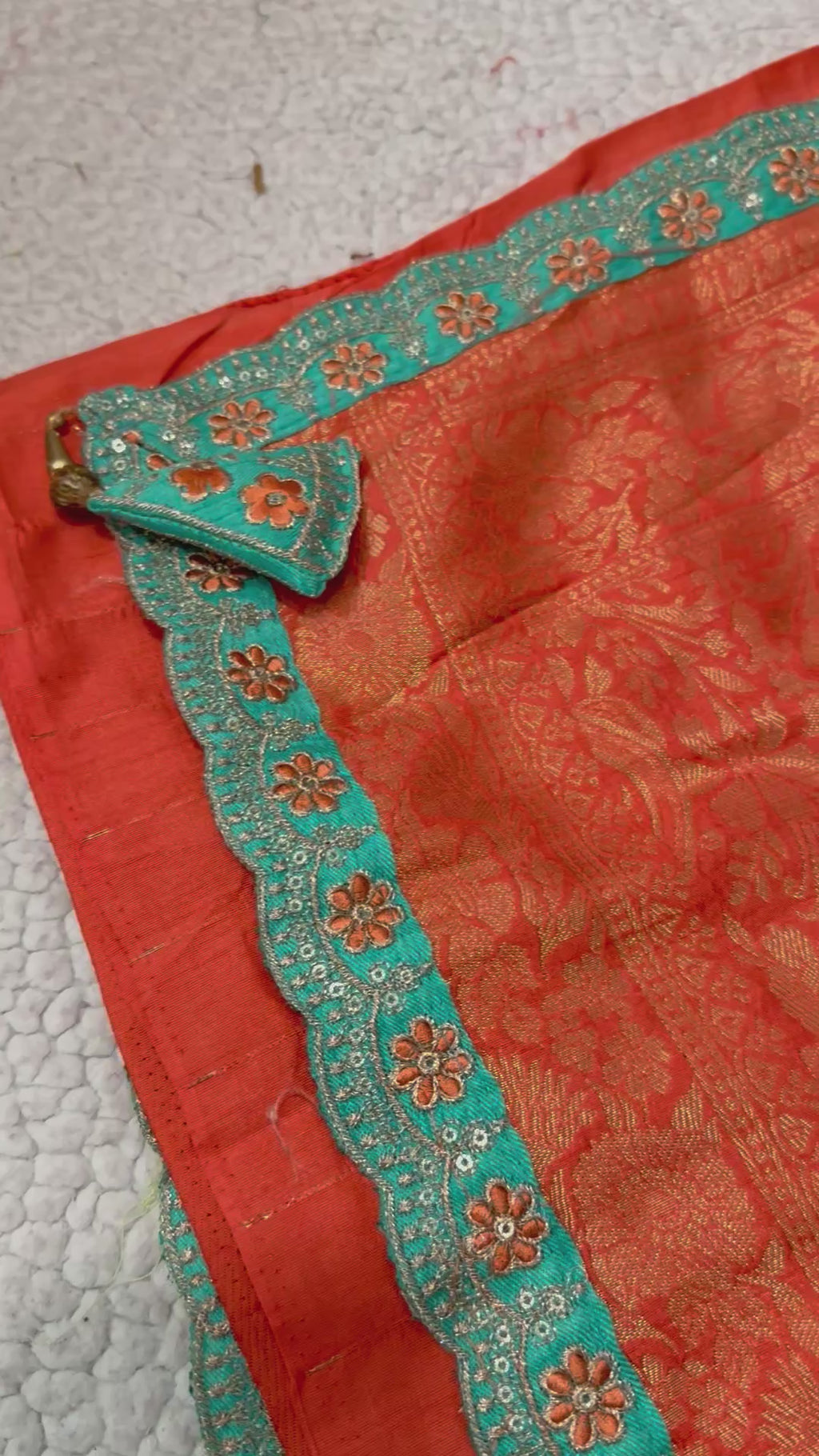 Dola Silk Saree with Embroidered Stitched Blouse