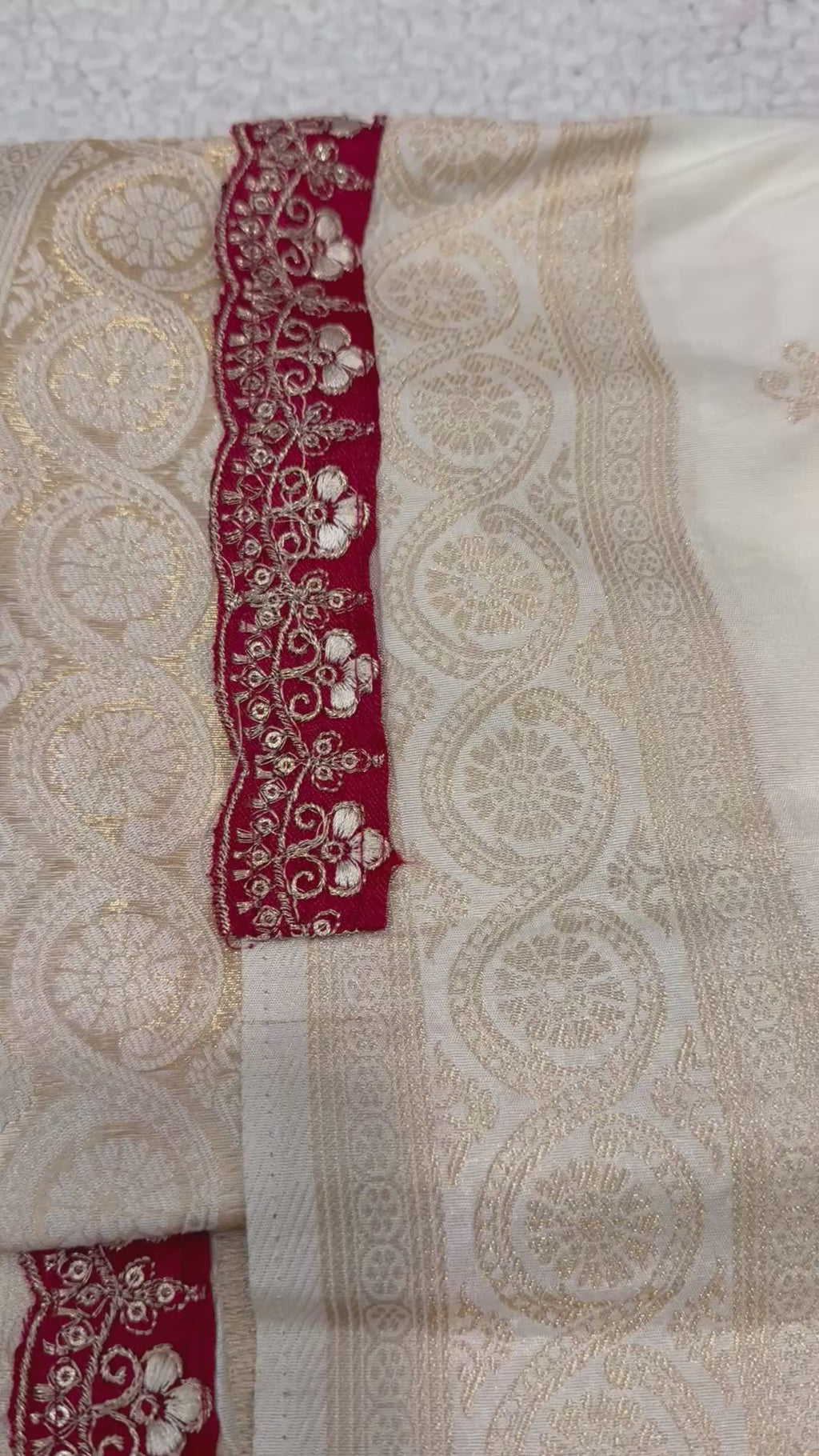 Dola Silk Saree with Embroidered Stitched Blouse