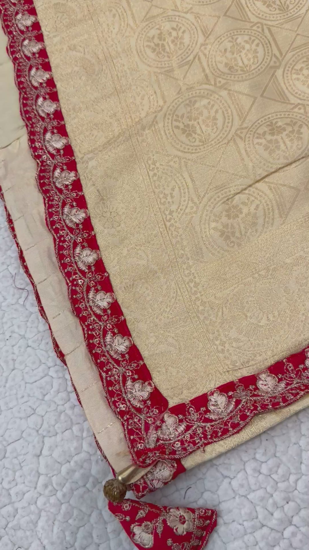 Dola Silk Saree with Embroidered Stitched Blouse