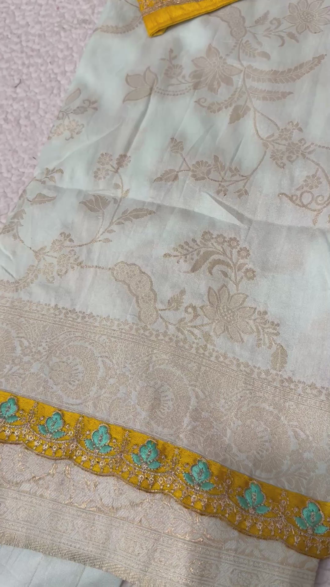 Dola Silk Saree with Embroidered Stitched Blouse